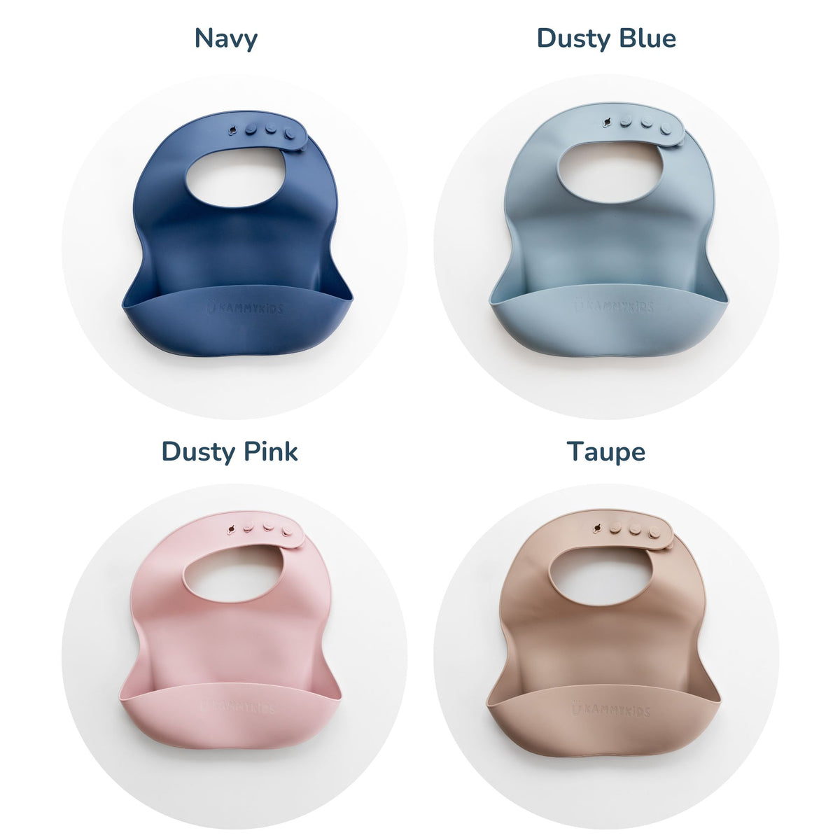 Silicone Baby Bibs - Taupe